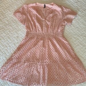 Casual Pink A-Line Dress - Size XL - Short Sleeve